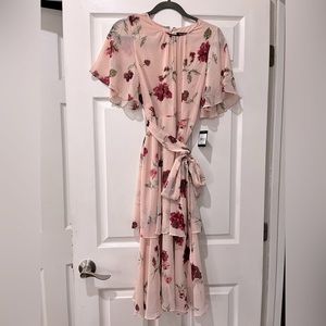 New Rachel Roy Maxi Tiered Pink Floral Dress